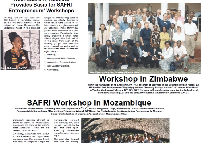 Blast from the past – 1999 SAFRI In Contact Newsletter